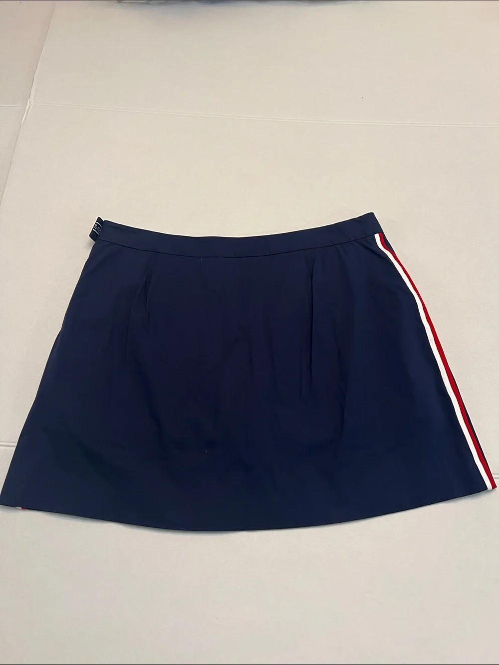 RALPH LAUREN ACTIVE ATHLETIC TENNIS SKIRT SKORT BLUE PLEATED STRIPES 14 NEW